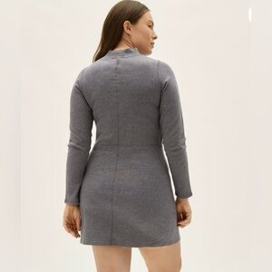 Everlane Heather Gray Long-Sleeve Mini Dress
